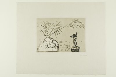 Interiør med skulpturer av Edvard Munch