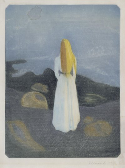 Ung kvinne på stranden (Den ensomme) av Edvard Munch