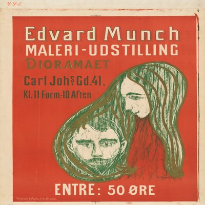 Männerkopf im Frauenhaar av Edvard Munch