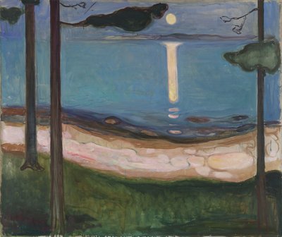 Måneskinn nordisk landskap. Maleri av Edvard Munch (1863-1944) 1895 Dim. 93x110 cm Oslo, Najonal Galleriet av Edvard Munch