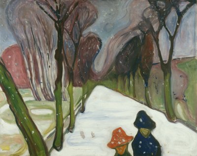 Ny snø i avenyen av Edvard Munch