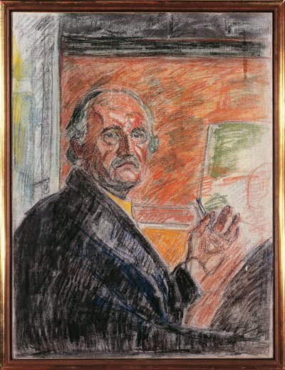 Norge, Oslo, Selvportrett med kritt av Edvard Munch