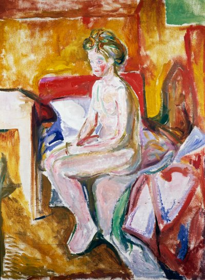 Naken på kanten av sengen av Edvard Munch
