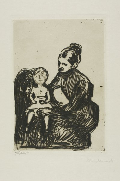Sykepleier med gutt/moren og det gråtende barnet av Edvard Munch