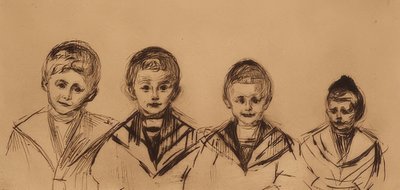 Portrett av de fire lindeguttene. 1902 av Edvard Munch