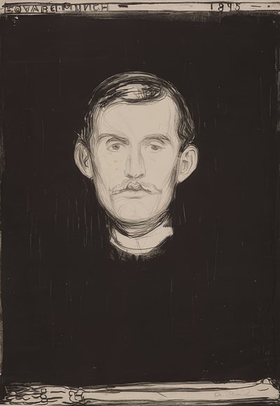 Selvportrett. 1895 av Edvard Munch