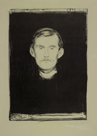 Selvportrett, 1895 av Edvard Munch