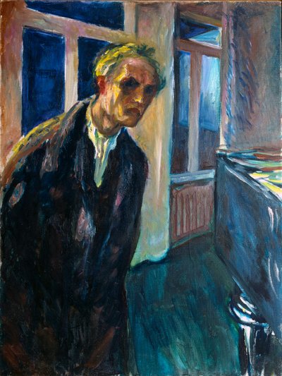 Self Portrait or Man Walking Night Painting by Edvard Munch (1863-1944) 1923-1924 Sun. 89,5x67,5 cm Oslo, Kommunes Kunstsamlinger Munch-Museet (Musee Munch) av Edvard Munch