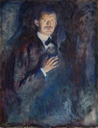 Selvportrett med sigarett av Edvard Munch