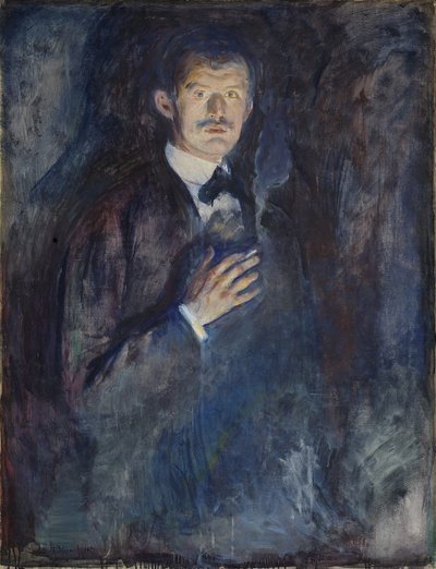 Selvportrett med sigarett av Edvard Munch