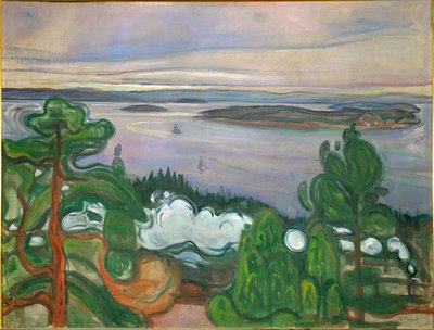 Røyk fra et passerende tog (maleri på lerret) av Edvard Munch