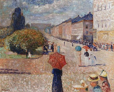 Vårdag i Karl Johans gate av Edvard Munch