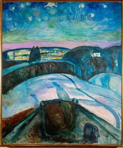 Stjernenatt (olje på lerret) av Edvard Munch