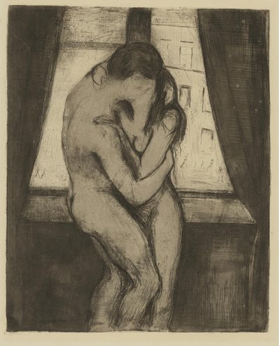 Kysset, 1895 av Edvard Munch