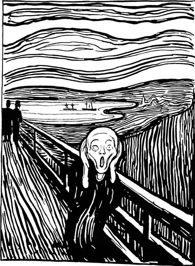 Skriket, 1895. av Edvard Munch