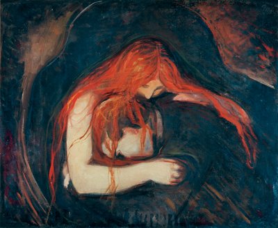 Vampyren (olje på lerret) av Edvard Munch