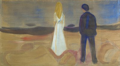 Til mennesker. De ensomme (Reinhardt-frisen). / To mennesker. De ensomme (Reinhardt-frisen). 1906/07 av Edvard Munch