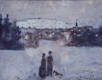 Vinterlandskap i skumringen av Edvard Munch