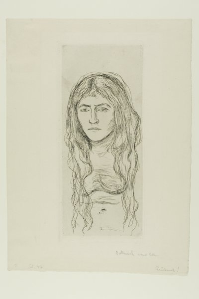 Kvinne med langt hår av Edvard Munch