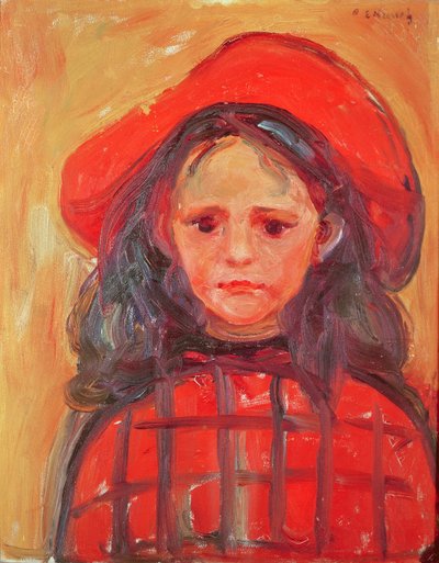 Ung jente i en rød hatt av Edvard Munch