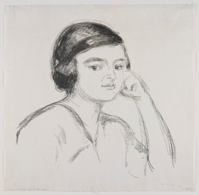 Ung kvinne med hånden på kinnet av Edvard Munch