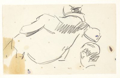 Figurstudie for Langelinie-bildet av Edvard Weie