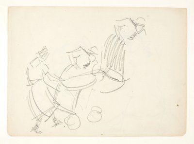 Figurstudie for Langelinie-bildet av Edvard Weie