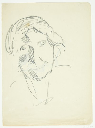 Portrett av kunstnerens kone, maleren Agnes Weie (1878-1964), en face av Edvard Weie