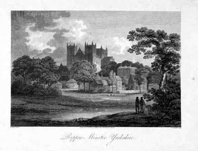 Ripon Minster, gravert av J. C. Smith av Edward (after) Dayes