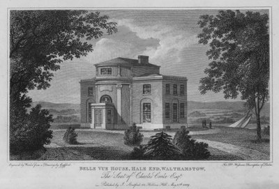 Belle Vue House, Hale End, Walthamstow, setet til Charles Cooke (gravering) av Edward (after) Gyfford