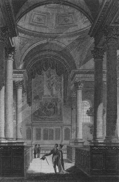 St Stephen's Walbrook, London (gravering) av Edward (after) Gyfford