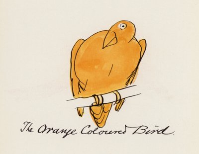 Edward Lear, The Bird Book: The Orange Colored Bird (farge litho) av Edward (after) Lear