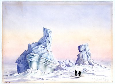 Et isfjell utenfor Cape Evans, 1.–11. september, 1911 (wc på papir) av Edward Adrian Wilson