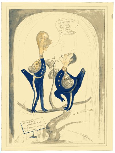 Harry Pennell og Dr. E.L.A. Atkinson, 1910-12 (wc og blyant på papir) av Edward Adrian Wilson