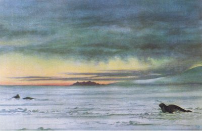 Ser nordover i McMurdo Sound, fra British Adventure utgitt av Collins, 1947 av Edward Adrian Wilson