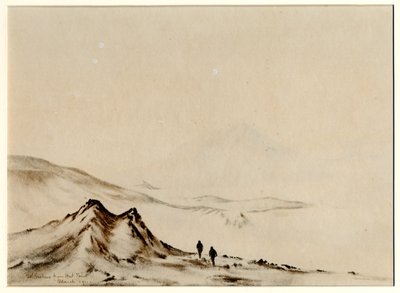 Mount Erebus fra Hut Point, 1901-04 (wc på papir) av Edward Adrian Wilson