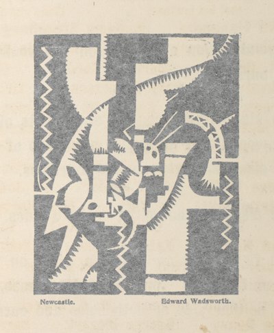 Newcastle av Edward Wadsworth fra BLAST no. 1, Vorticist-magasinet av Edward Alexander Wadsworth