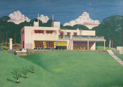 Pen Pits, landstedet til Sir Arthur og Lady Bliss av Edward Alexander Wadsworth