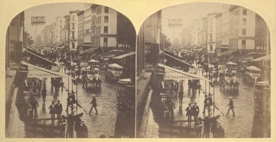 Broadway på en regnværsdag, 1859. av Edward Anthony