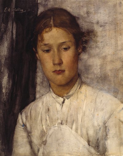 The Game Keeper's Daughter (akvarell på papir) av Edward Arthur Walton