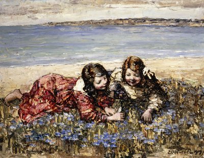 Samler blomster ved kysten av Edward Atkinson Hornel