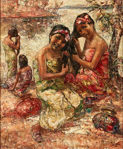 On the Banks of the Irrawaddy (olje på lerret) av Edward Atkinson Hornel