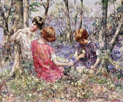 The Primrose Chain (olje på lerret) av Edward Atkinson Hornel