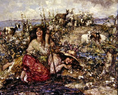 Der lerkene synger og sjøfuglene ringer av Edward Atkinson Hornel