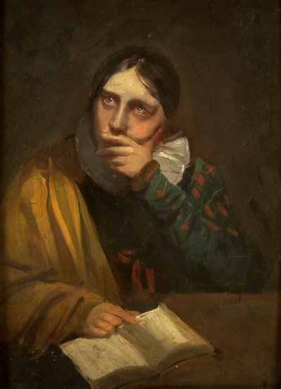 Miss Martha Bird, kunstnerens datter (olje på panel) av Edward Bird