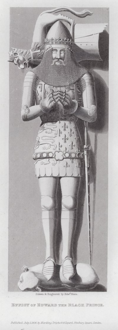Bilde av Edward den svarte prinsen (gravering) av Edward Blore