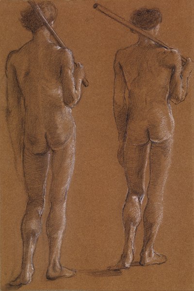 St George-serien - Naken mann - Studier av to soldater for "The Princess led to the Dragon" av Edward Burne-Jones