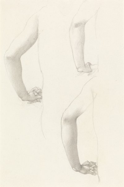 Studier av en arm og hender av Edward Burne-Jones