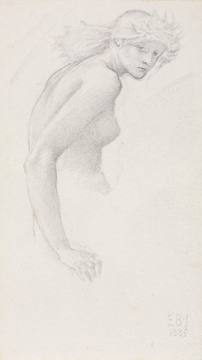 Studie av en kvinneskikkelse av Edward Burne-Jones