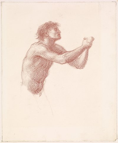 The Hill of Venus - Male Nude - Study of one of the Reapers for Reapers Appealing to Venus av Edward Burne-Jones